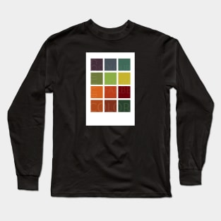 Color Square: A Minimalist Mid-century Color Block Grid Long Sleeve T-Shirt